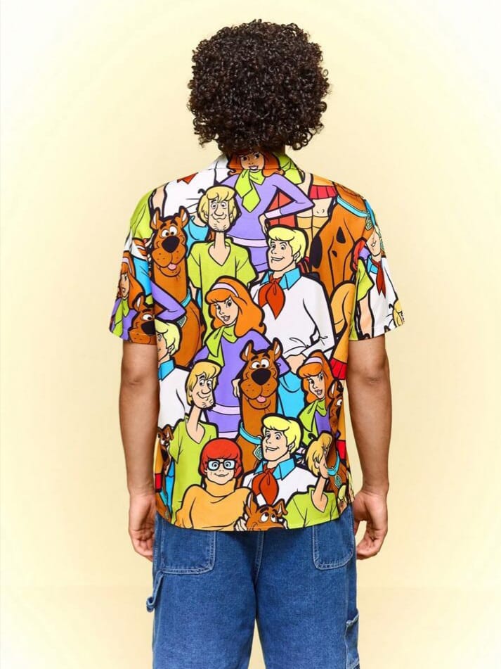 SWAVVY SCOOBY-DOO Cartoon Pattern Short Sleeve Men's Shirt